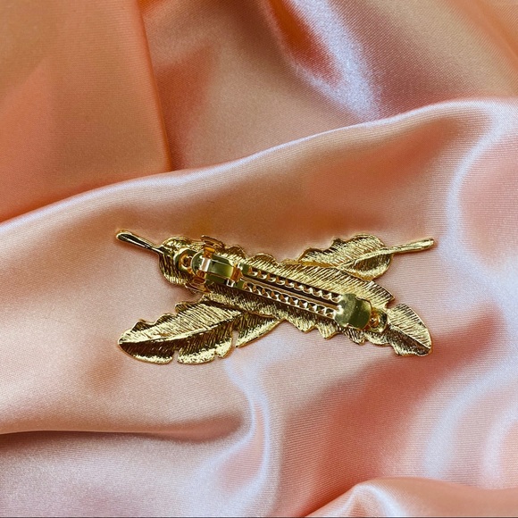 💕Last one Golden Feather Hair Clip Pin Barrette - Picture 2 of 10